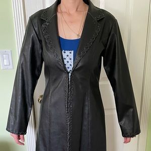 Rampage Outerwear full length faux leather jacket